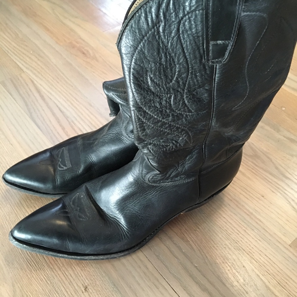 Stewart Black Leather Cowboy Boots Men’s size 15